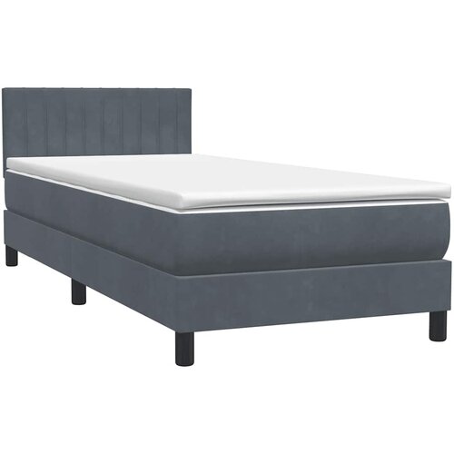 VidaXL Box spring krevet s madracem tamnosivi 80 x 220 cm bar&amp;scaron;unasti Slike