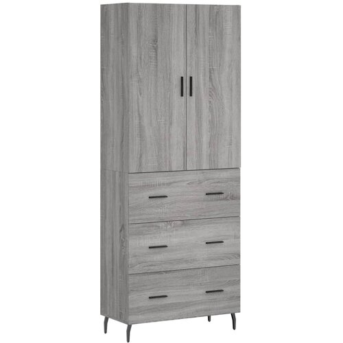 Maison Chic Visoka Komoda - Predalnik siva sonoma 69,5x34x180 cm inženirski les, (21720785) Slike