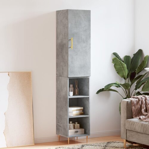 vidaXL Visoka omara betonsko siva 34,5x34x180 cm inženirski les Cene