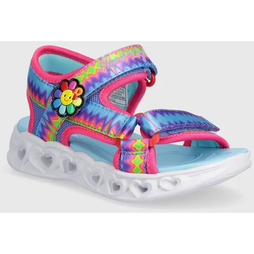 Skechers Otroški sandali HEART LIGHTS SANDALS MISS VIBRANT turkizna barva