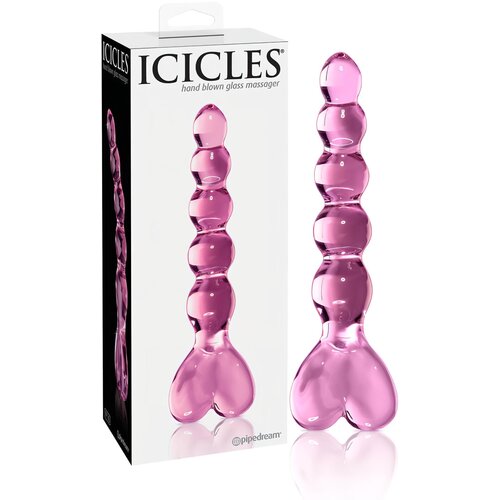 Icicles br. 43 - perlasti stakleni dildo (roza) Cijene