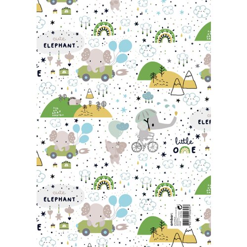 Ambar Ukrasni papir B1 - Children, Little Elephant Slike