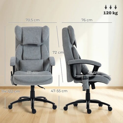  Ergonomska uredska stolica za masažu visoki naslon siva Slike