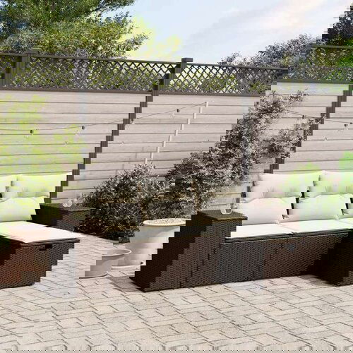 vidaXL 4-dijelni set vrtnih sofa od poliratana s jastucima smeđi Cijene