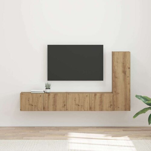  Komplet TV omaric 3 pcs Umetni hrast Konstruiran les, (5000132185) Cene