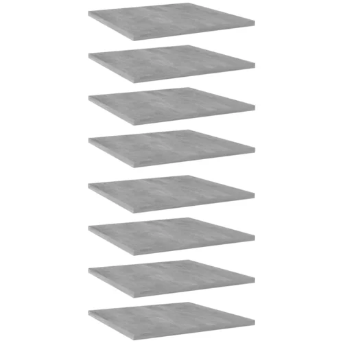 vidaXL Dodatne police za omaro 8 kosov betonsko sive 40x40x1,5 cm, (20706200)