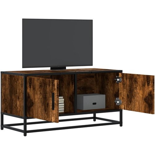 vidaXL TV omarica sonoma hrast 80x34,5x40 cm inženirski les in kovina Cene