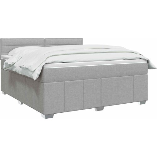  Boxspring krevet s madracem Svjetlosiva 140 x 190 cm Tkanina Slike