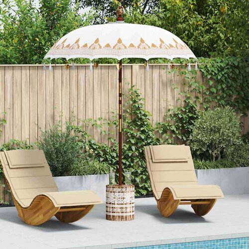 vidaXL balineški parasol krema 180-190 cm pamuk, solidno drvo Cene