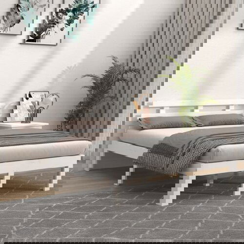 Furnova Posteljni okvir bel iz trdnega lesa 150x200 cm, (21934070) Slike