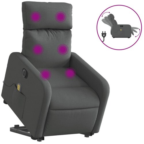 Maison Chic Električni masažni naslanjač - Relax naslanjač s funkcijo vstajanja temno siv, (22061161) Cene