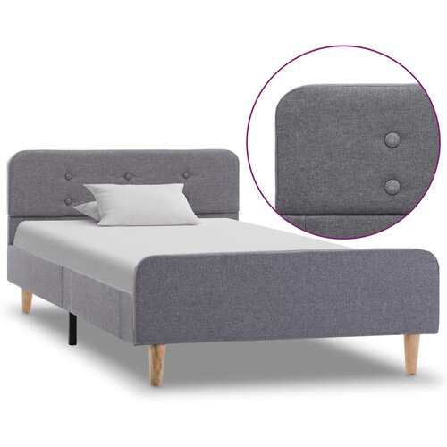  Okvir za krevet od tkanine svjetlosivi 90 x 200 cm Slike