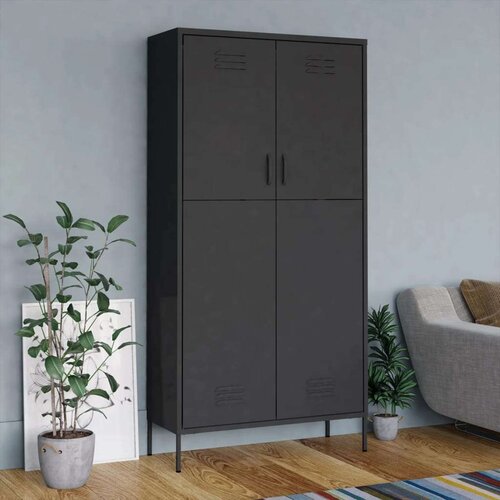 vidaXL garderobna omara antracitna 90x50x180 cm jeklo Cene