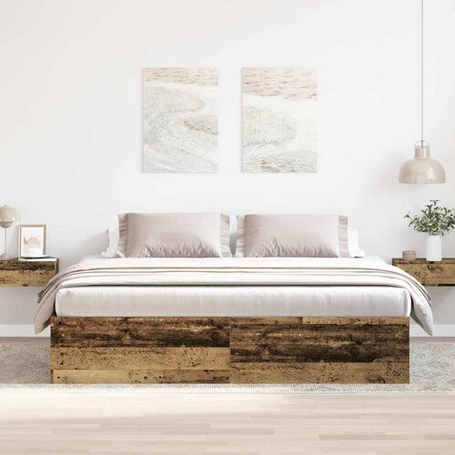 VidaXL Posteljni okvir brez vzmetnice star les 180x200 cm Slike