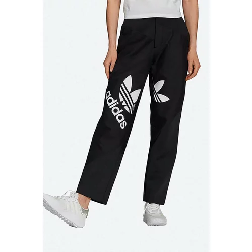 Adidas Hlače Suit Pant za žene, boja: crna, široke, visoki struk, H59024-black