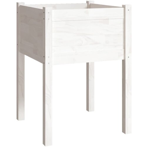  Vrtna sadilica bijela 50 x 50 x 70 cm od masivne borovine Slike