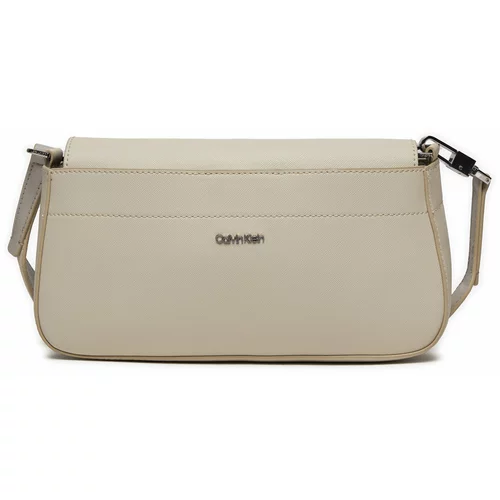 Calvin Klein Ročna torba Business Shoulder Bag_Saffiano K60K611680 Dk Ecru/Sand Pebble PC4