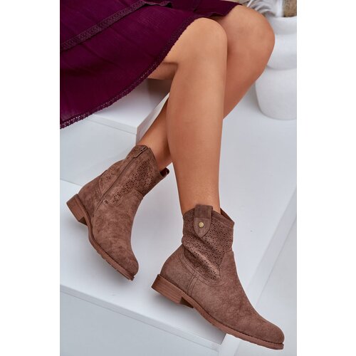 S. BARSKI Boots With Delicate Openwork Pattern Brown S.Barski Slike