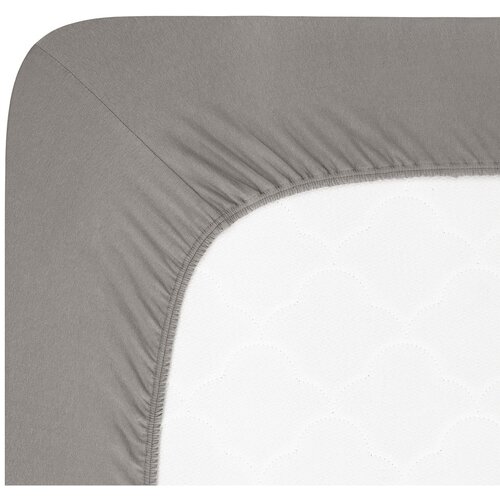 Andrea Simone Tamno siva plahta s gumom od jerseya 90x200 cm Boxspring &amp;ndash; Slike