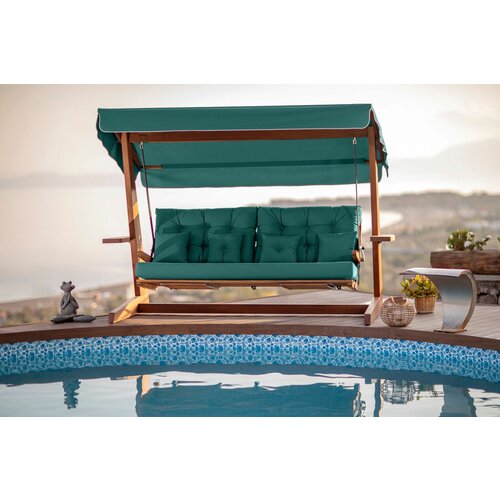 HANAH HOME luna deluxe 2600 - green naturalgreen garden triple swing chair Slike