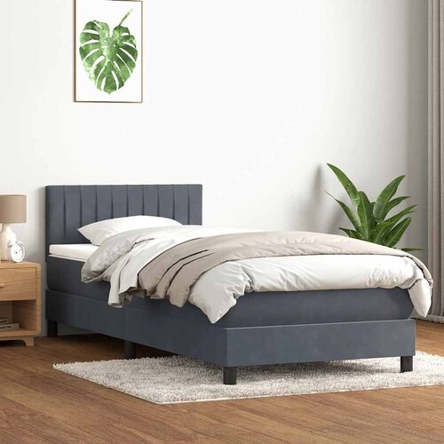 Box Spring krevet s madracem i LED tamnosivi 80 x 220 cm bar&amp;scaron;unasti Slike