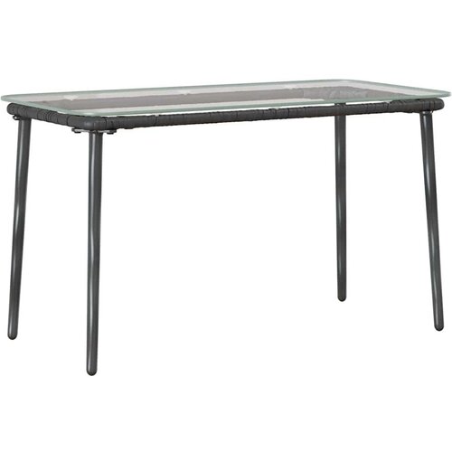 VidaXL Stol za vrt Crna 80 x 40 x 45 cm Poli ratan Slike