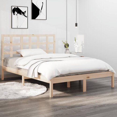  The Living Store Posteljni okvir iz trdnega lesa 135x190 cm - Posteljni Okvir, (21448873) Slike