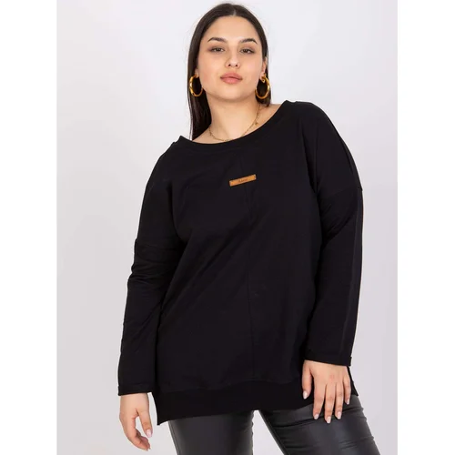 Fashion Hunters Black size jersey blouse made of Honorine cotton