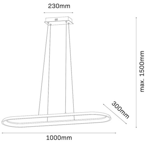  LED luster na sajli CASHMERE LED/80W/230V 30x100 cm bela Slike