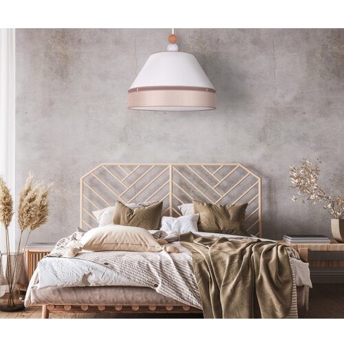  Duolla - Visilica na sajli AVIGNON 1xE27/15W/230V, prečnik 60 cm, bela/bež Slike