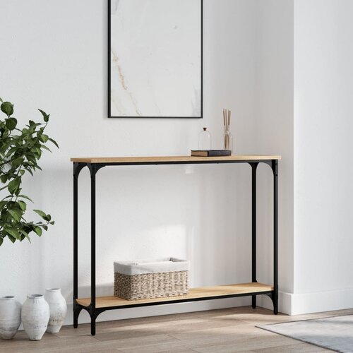 vidaXL Konzolna mizica sonoma hrast 100x22,5x75 cm inženirski les Cene