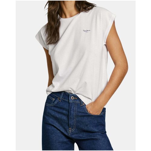 PepeJeans Majice & Polo majice PL506030 BLOOMA Bela Cene