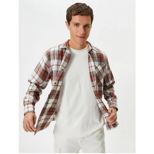 Koton Lumberjack Shirt Pocket Detailed Classic Collar Buttoned Long Sleeve