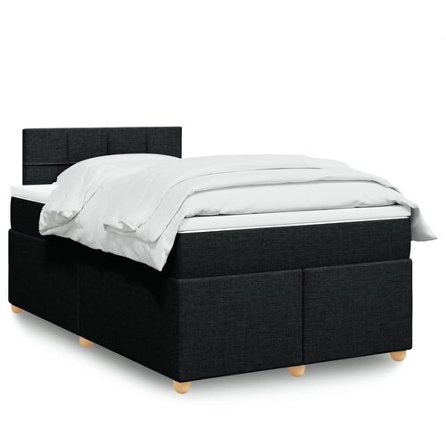 vidaXL Box spring postelja z vzmetnico črn 120x200 cm blago Cene