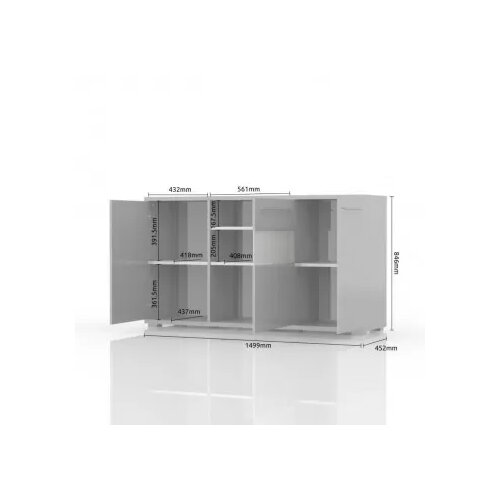Jela Jagodina komoda piano K150-3K2F/PN-bijelo Slike