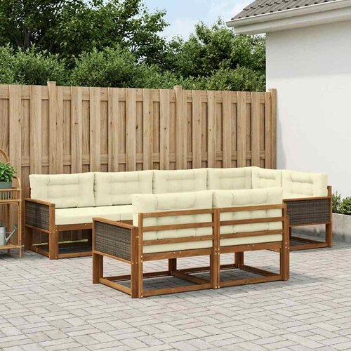  Set vanjskih sofa 8 pcs Prirodna i krem Cene