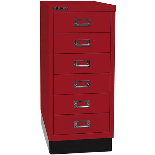 BISLEY Predalnik MultiDrawer™, serija 29, s podnožjem, DIN A4, 6 predalov, kardinalsko rdeč Cene