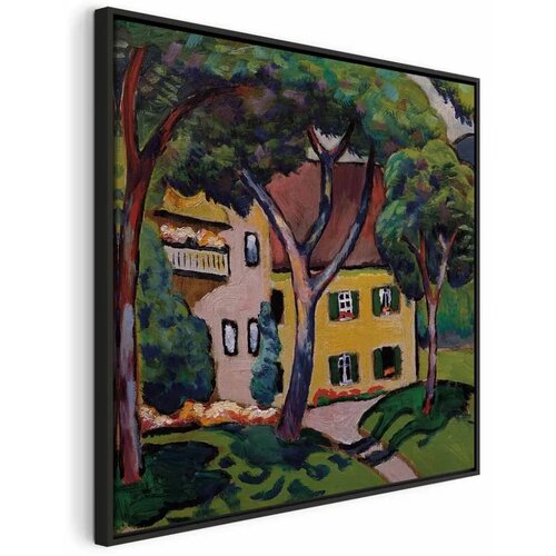  Slika - August Macke &ndash; Staudacherhaus in Tegernsee 80x80 U crnom drvenom okviru Cijene