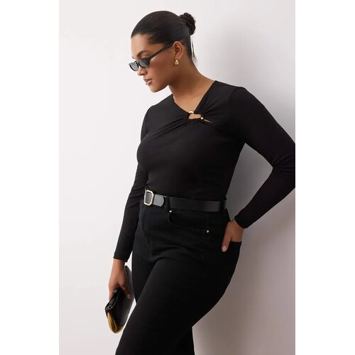 Trendyol Ženska bluza Tbbaw26Af00010, Crna Slike