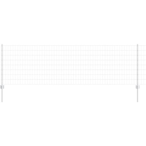 vidaXL Euro ograja z 11 U postavitvami Srebrna 0.8x25 m Jeklo Cene