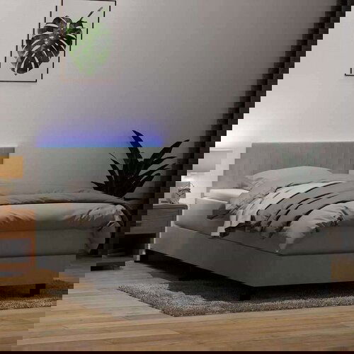 Box Spring krevet s madracem svijetlo sivi 80x220 cm samt Slike