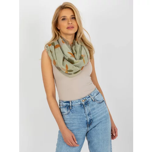 Fashion Hunters Women's tunnel scarf with print - khaki