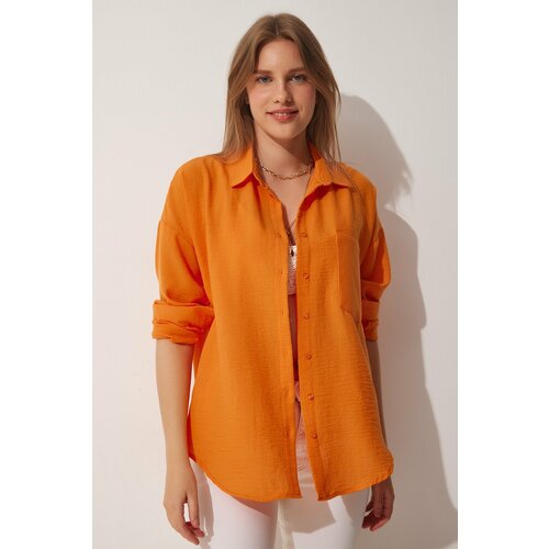 Happiness İstanbul Shirt - Orange - Oversize Slike