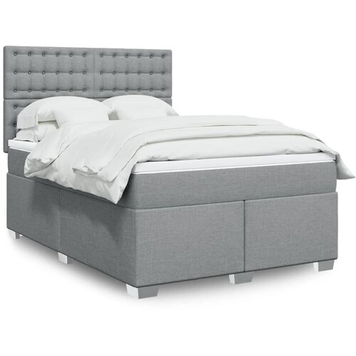 vidaXL Krevet s oprugama i madracem svjetlosivi 140x190 cm od tkanine Cijene