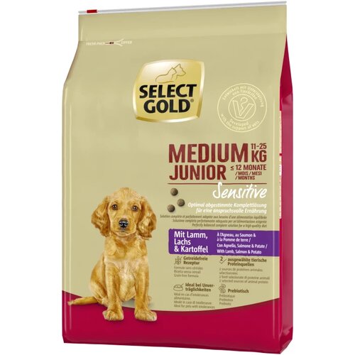 Select Gold Sensitive Junior Medium janjetina, losos i krumpir 4 kg Cijene