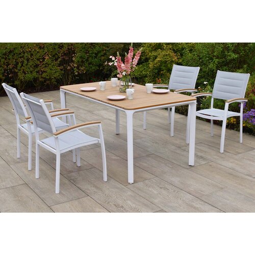 Gardenson VRTNA GARNITURA PISA aluminij siva, naravne barve, bela Cene