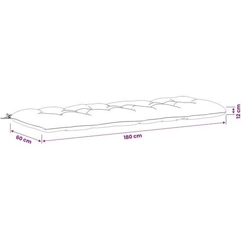  Jastučić za klupu VIANEN 100% poliester Crvena 180 x 60 x 12 cm - Crvena 180 x 60 x 12 cm Slike