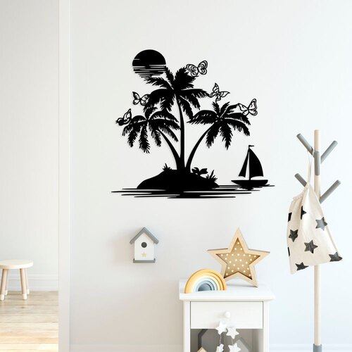 Wallity Zidna dekoracija Island, 60 x 67 cm, Crna Cene