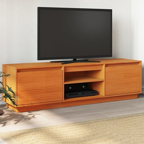 VidaXL TV omarica vo&amp;scaron;čeno rjava 140x35x40 cm trdna borovina Slike