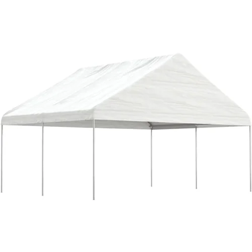 vidaXL Paviljon s streho bel 4,46x5,88x3,75 m polietilen